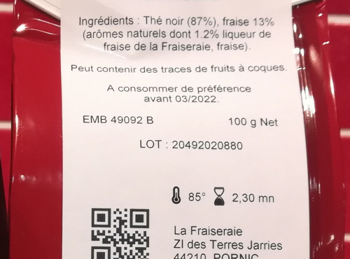 La Fraiseraie - Thé Noir Fraise