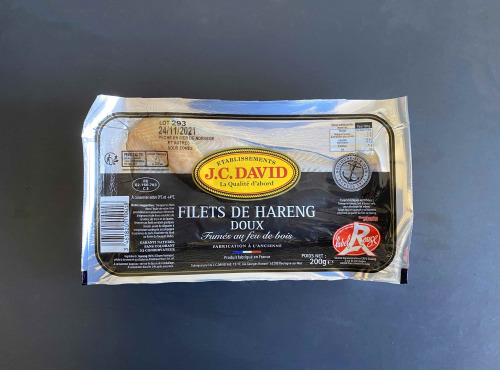 Etablissements JC David - Filets de Hareng doux fumés à l'ancienne sous vide 200g Label Rouge