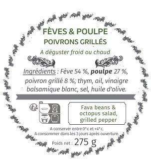 Les Bocaux du Bistrot - Fèves poulpe, poivrons grillés