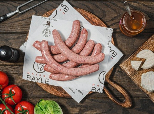 Maison BAYLE - Champions du Monde de boucherie 2016 - 6 Saucisses saveur chèvre miel Barbecue