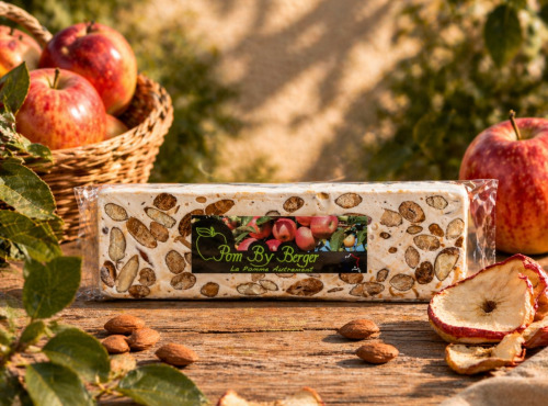 Pom Bio Berger - Nougat blanc amande à la pomme séchée et au jus de pomme