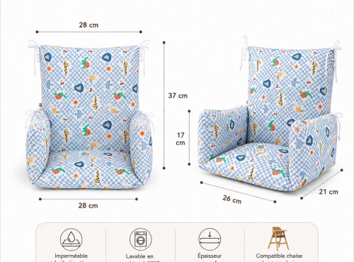 Timouny - Coussin de chaise haute Louis – Fabrication artisanale française