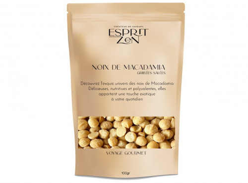 Esprit Zen - Noix de Macadamia - Grillées Salées - Sachet zip 100g