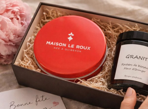 Maison Le Roux - Coffret Fête des Mères - Edition limitée Bougie Granit et Caramels Plein Fruits