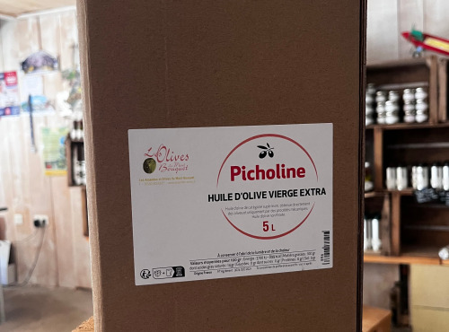 Les amandes et olives du Mont Bouquet - Huile d'olive Picholine 5 litres