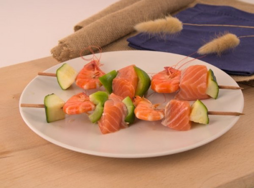 La Criée d'à Côté - [Précommande] Brochettes Saumon et Crevettes - Lot de 2
