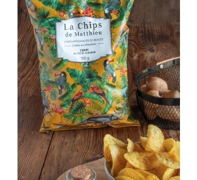 Chips BELSIA - La chips de Matthieu - curry de l'ile de la réunion - 150g x10