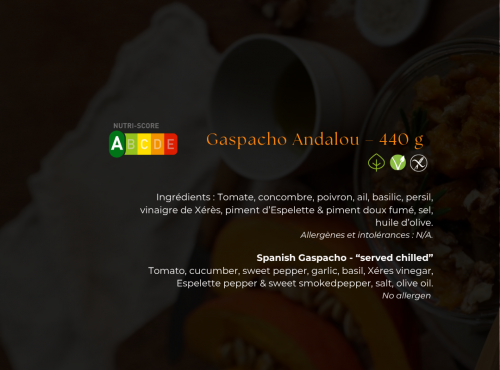 Les Bocaux du Bistrot - Gaspacho Andalou 440g.