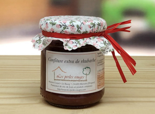 Les Perles Rouges - Confiture extra de rhubarbe Promo DDM courte
