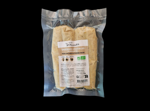 Les Saisissantes - Saucisses de pois chiches au poivre noir 55g - 4 paquets de 4