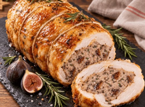 La ferme d'Enjacquet - [Précommande] Réservation NOËL - Rôti de Chapon farci aux Figues et  Foie Gras