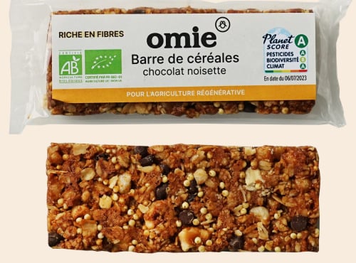 Omie - Barre de céréales chocolat noisette - sans additif - 25 g