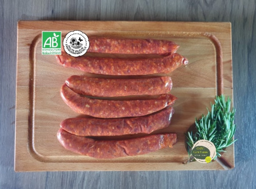 Ferme GAEC Côte Pardin - [Précommande] 12 Merguez de Bœuf Aubrac BIO - 860 g - BARBECUE
