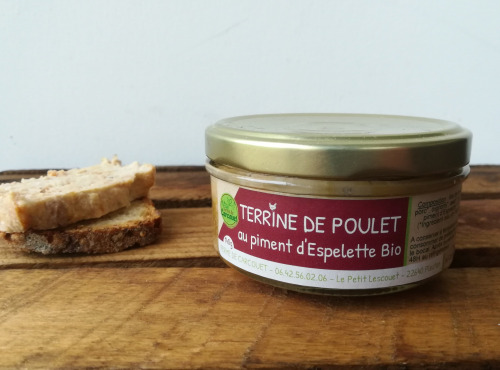 Ferme de Carcouet - Terrine de poulet au piment d’Espelette Bio - 140 g