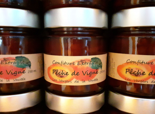 Les Vergers de la Vautée - Confiture Extra de Pêches de Vigne 250g