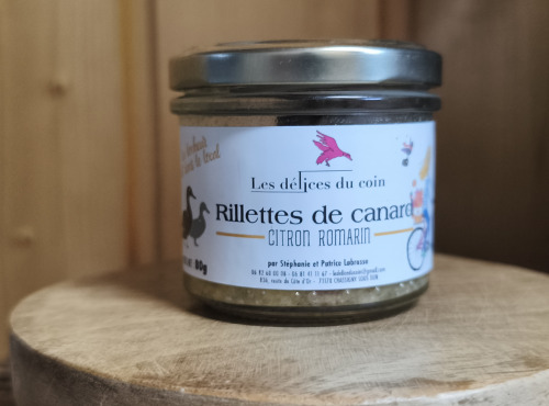 Les Délices du Coin - Rillettes de canard citron / romarin 80g