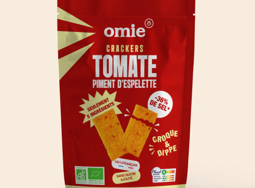 Omie - Crackers tomate et piment d'Espelette AOP bio - ingrédients français - 100 g