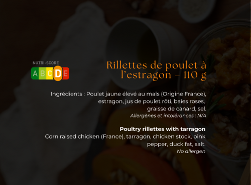 Les Bocaux du Bistrot - Rillettes de poulet à l'estragon
