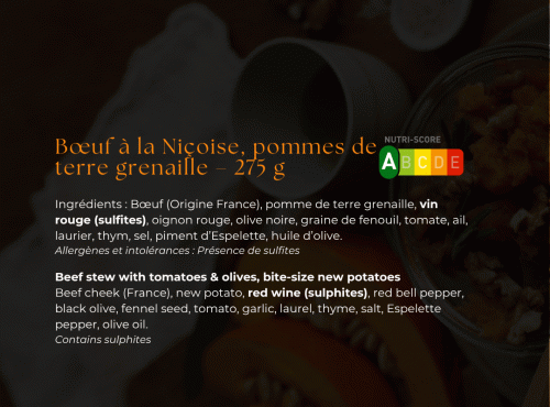 Les Bocaux du Bistrot - Bœuf à la Niçoise, pommes de terre grenaille