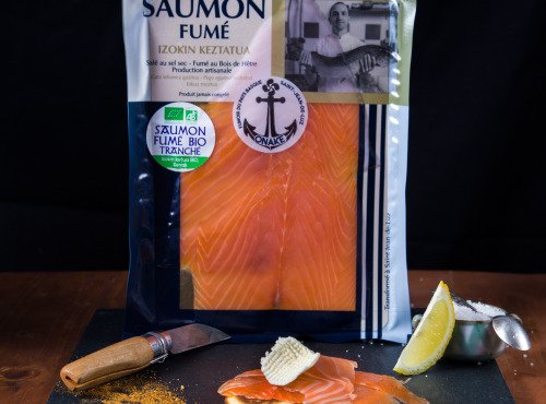 ONAKE - Le Fumoir du Pays Basque - Tranches de Saumon Bio Irlandais, Fumé au Bois De Hêtre - 2 Pers x13
