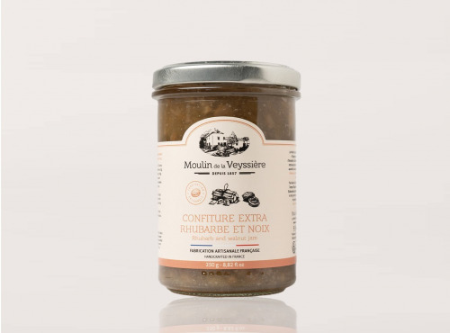 Moulin de la Veyssière - Confiture Extra Rhubarbe et Noix - 12x250g