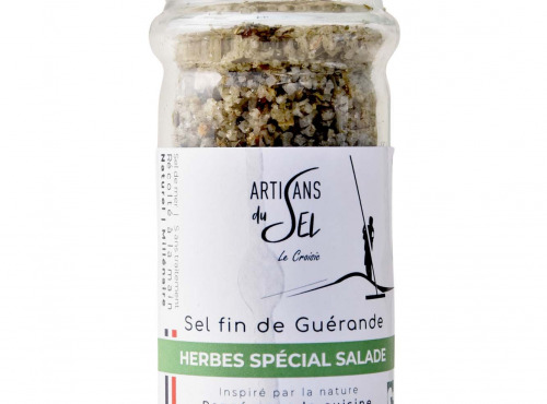 Artisans du Sel - Sel fin de Guérande aux Herbes Fraîches – Salade – Moulin Rechargeable 80g | Artisans du Sel