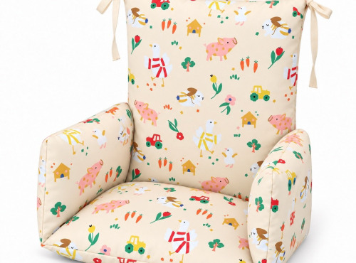 Timouny - Coussin de chaise haute universel Animaux de la ferme