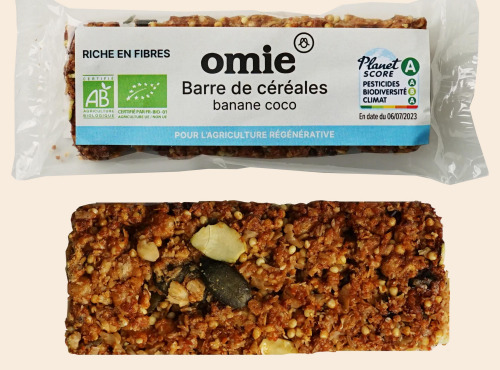 Omie - Barre de céréales banane coco - sans additif - 25 g