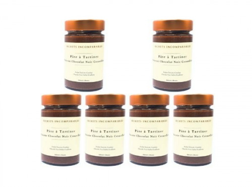Secrets Incomparables - Pâte à Tartiner Noisette du Piémont IGP Chocolat Noir Croustillant (Offre -10%: 200gx6)