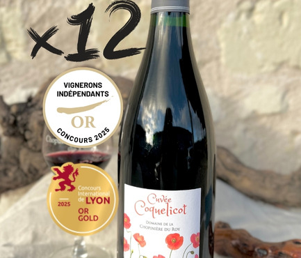Domaine de la Chopinière du Roy - PROMO 10 % - 12 bouteilles de Coquelicot 2023 vin rouge Saint Nicolas de Bourgueil - 12 x 75 cl