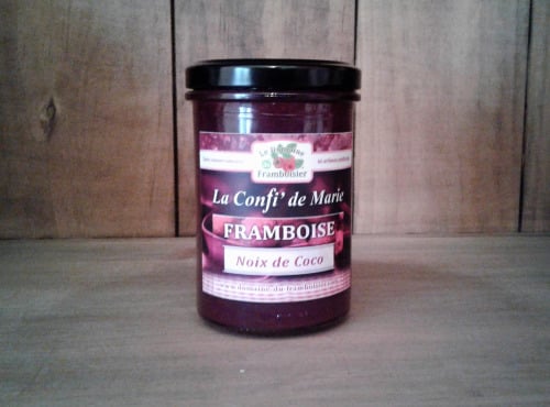 Le Domaine du Framboisier - Confiture allégée en sucre Framboise Noix de Coco 250g