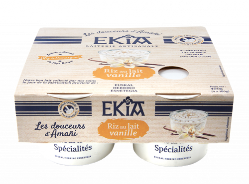 Bastidarra - Ekia - Riz au lait vanille  4*100gr