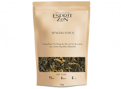 Esprit Zen - Thé Vert "Sencha Lotus" - lotus - Sachet 100g