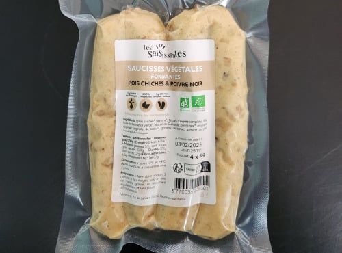 Les Saisissantes - Saucisses de pois chiches au poivre noir 55g - 6 paquets de 4