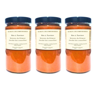 Secrets Incomparables - Pâte à Tartiner Noisette du Piémont IGP Chocolat Lait Croustillant (Offre -5%: 720gx3)