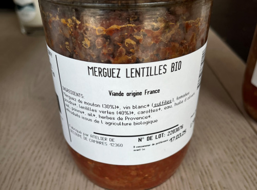 La ferme de Javy - merguez brebis et lentilles 750g