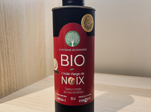 La Noyeraie des Borderies - HUILE VIERGE DE NOIX BIO Pressée à chaud ou à Froid 50 cl