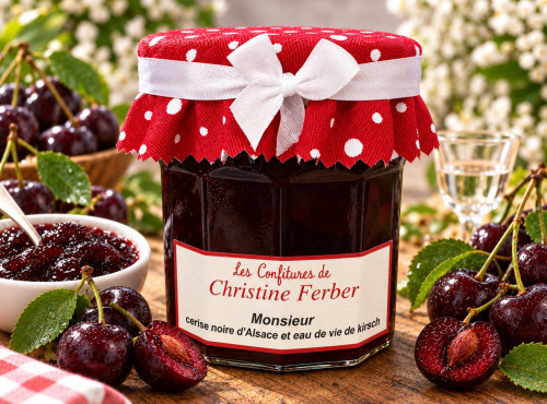 Maison Schmid - Confitures Extra de Christine Ferber - Monsieur cerise noire d'Alsace et eau de vie de Kirsch