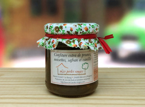 Les Perles Rouges - Confiture Extra De Prunes Noisettes, Safran Et Vanille