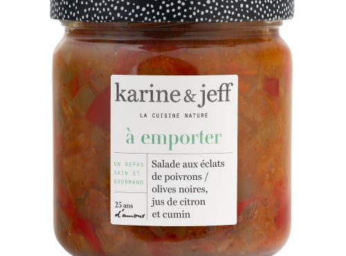 Karine & Jeff - Salade aux éclats de poivrons, olives noires, jus de citron et cumin