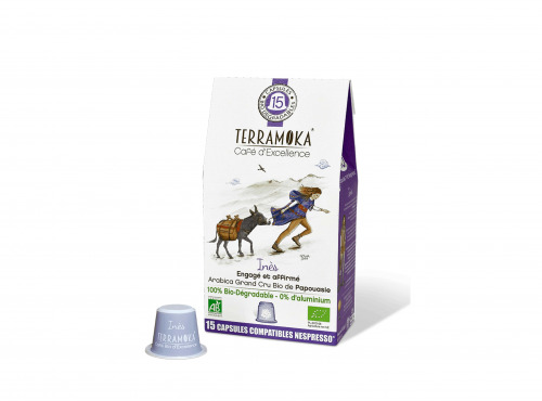 TERRAMOKA - Café INES x15 capsules Home Compost type Nespresso  x5