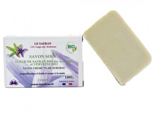 Le safran - l'or rouge des Ardennes - Savon Soin Corps Verveine et Fleurs de Safran