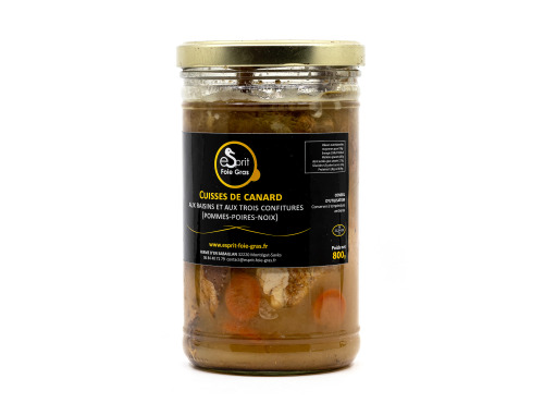 Esprit Foie Gras - Cuisses De Canard Aux Raisins Et Aux 3 Confitures (pommes - Poires - Noix) - 800 G