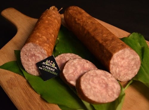 La Ferme des Peupliers - Saucisson porc et bœuf fumé 400g