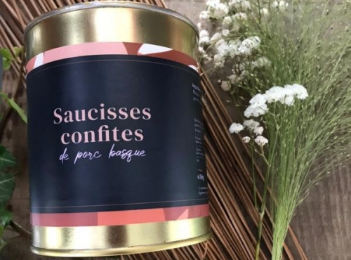 Ferme Arrokain - Saucisses confites de porc Kintoa 650g