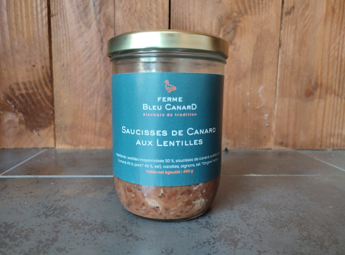 Ferme Bleu Canard - Saucisses de canard aux lentilles 450g