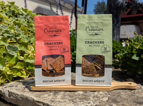 Bière L’Eurélienne – Brasserie de Chandres - Lot de 2 CRACKERS apéritifs aux drêches de bière L'Eurélienne