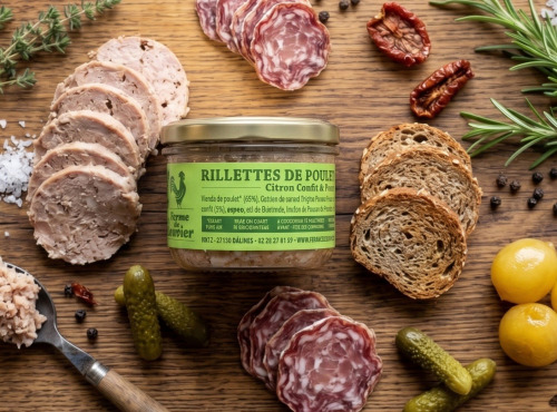 La Ferme du Louvier - Rillettes de poulet au citron confit 180 g