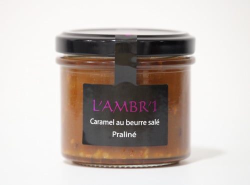 L'AMBR'1 Caramels et Gourmandises - Crème De Caramel Au Praliné - Pot De 130g