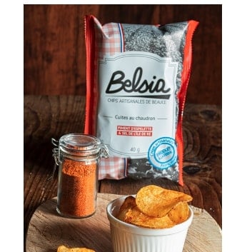 Chips BELSIA - Chips Artisanales au Piment d'Espelette AOP - 40g x30